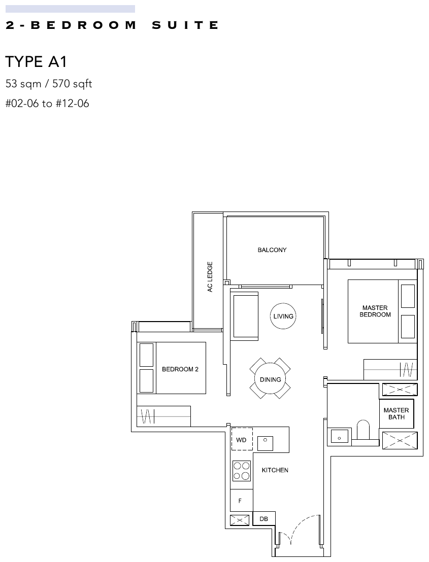 2-Bedroom Suite · Type A1 · 570 sqft