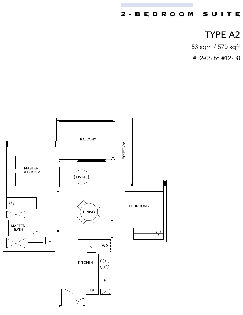 2-Bedroom Suite · Type A2 · 570 sqft